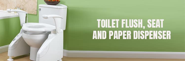 Toilet Flush, Seat and Paper Dispenser