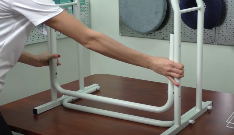 Install Freestanding toilet rails - Attach the U shaped support bar