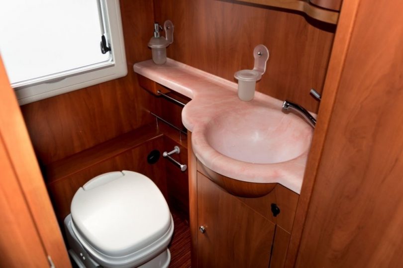 how does an rv toilet work