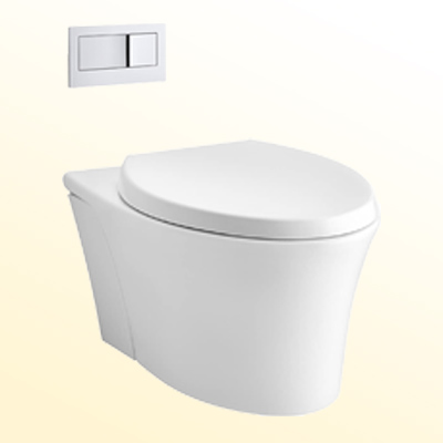 KOHLER K-6303-0 Veil Elongated Dual-Flush Wall-Hung Toilet